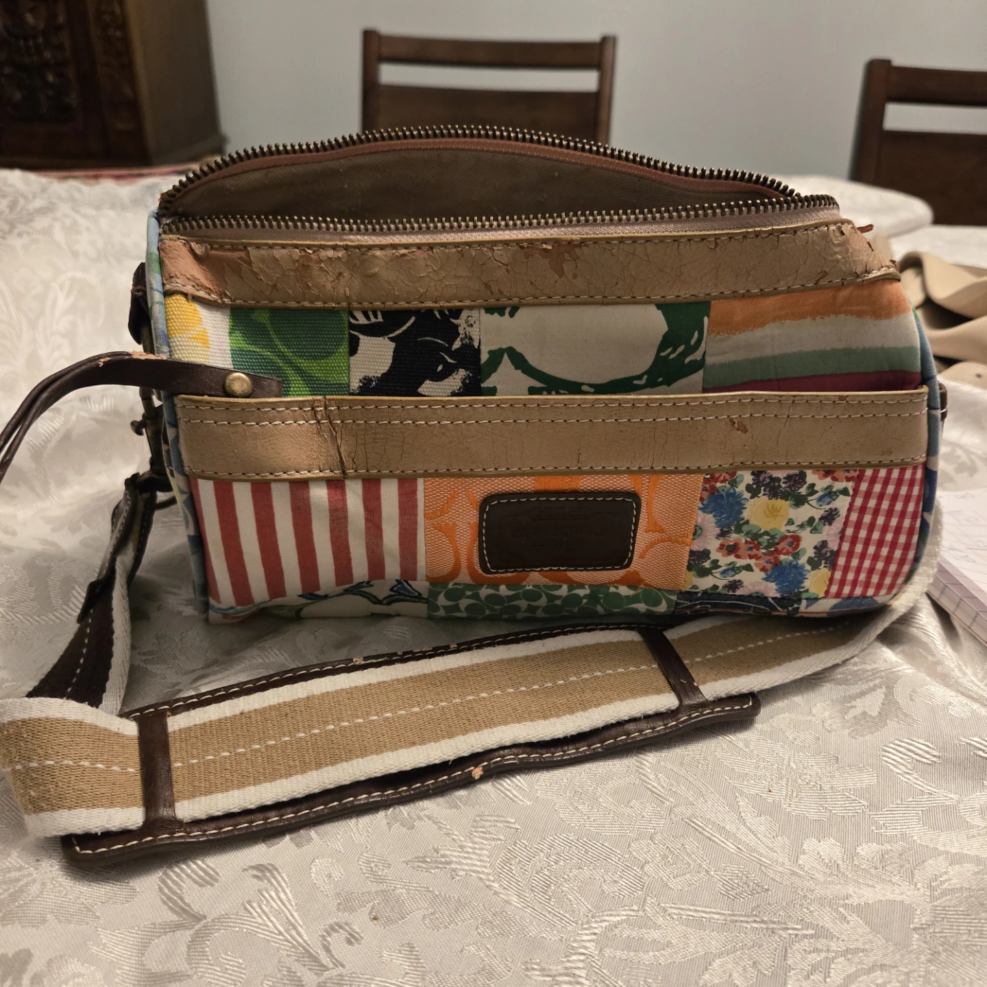 Coach Patchwork Signature Canvas Shoulder Bag
