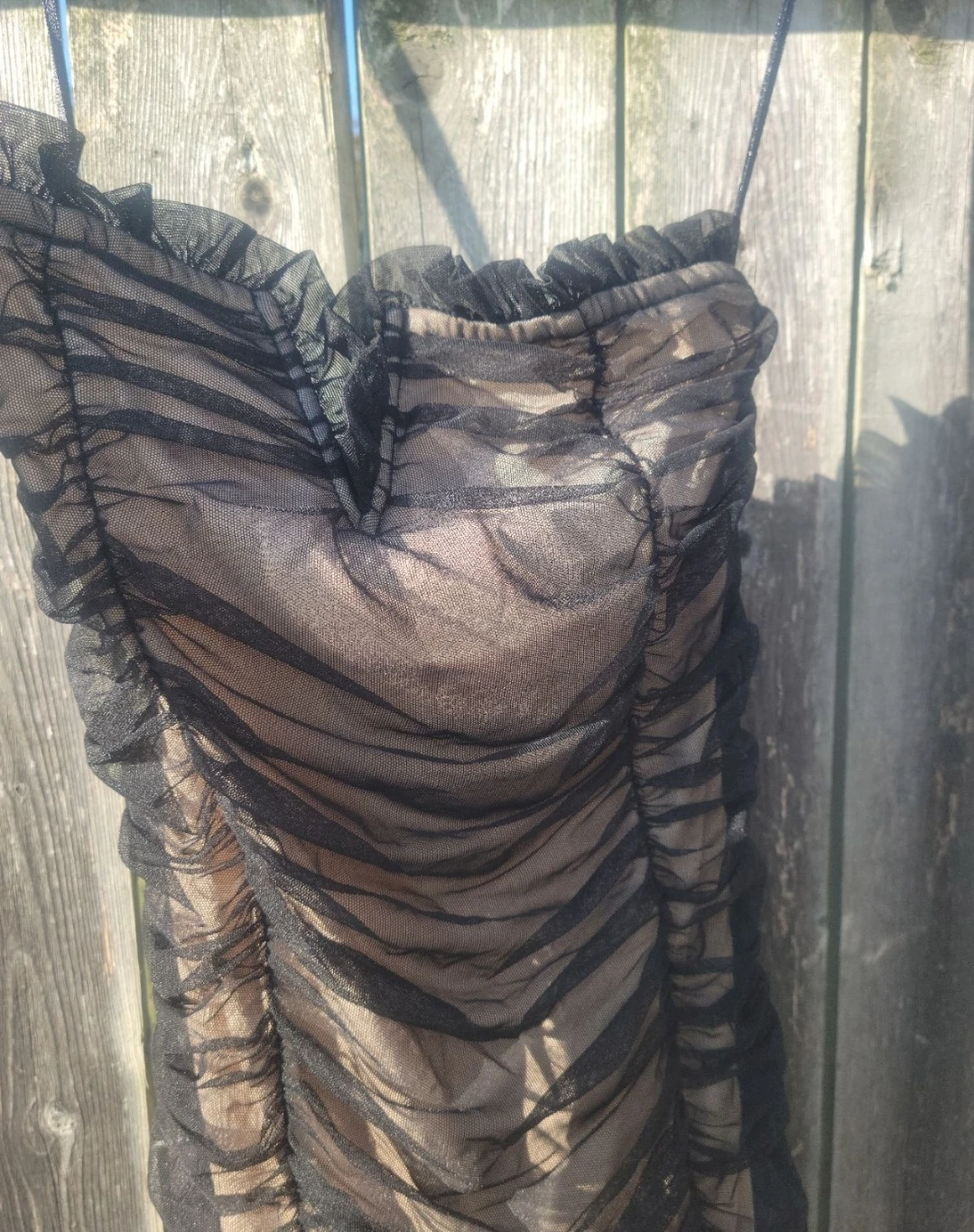 Black Ruched Strapless Dress - photo 2