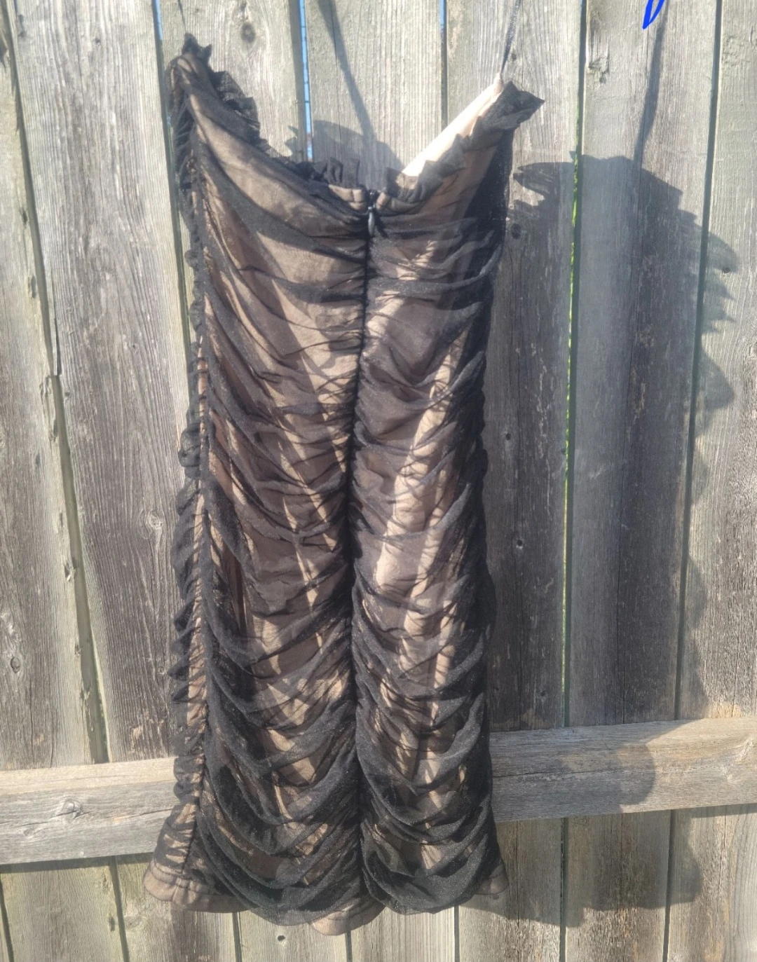 Black Ruched Strapless Dress - photo 3