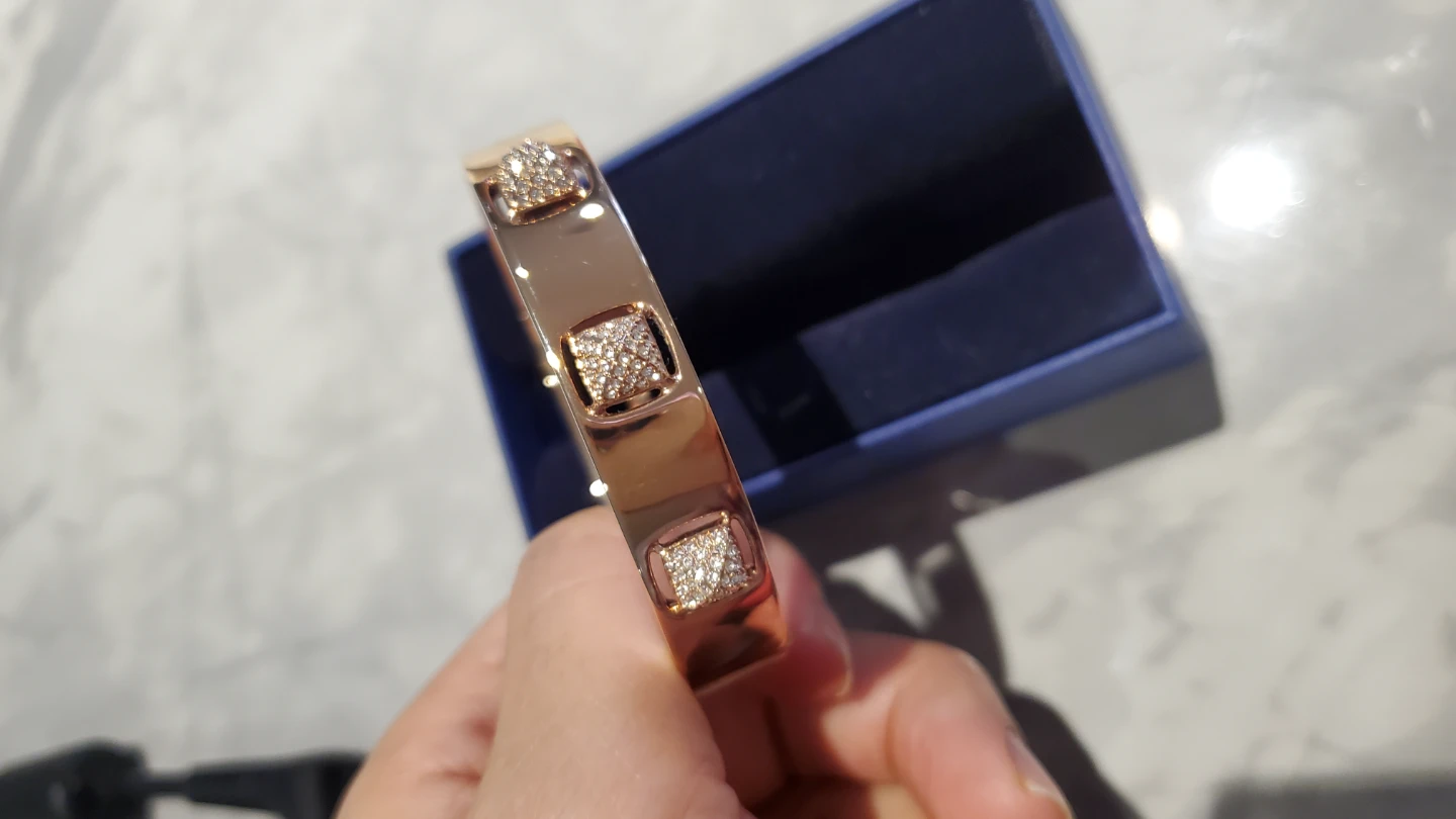 Swarovski Rose Gold Tone Bangle Bracelet with Crystals - photo 5