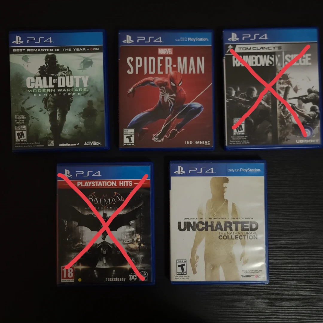 PlayStation 4 Games - C.O.D, SpiderMan, Siege, Batman, Uncharted