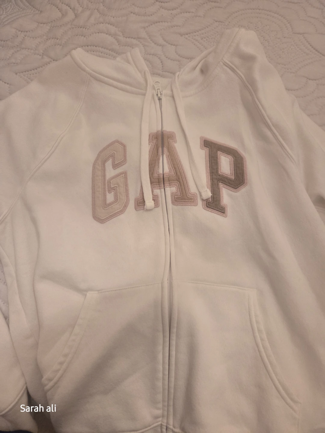 GAP White Zip-Up Hoodie
