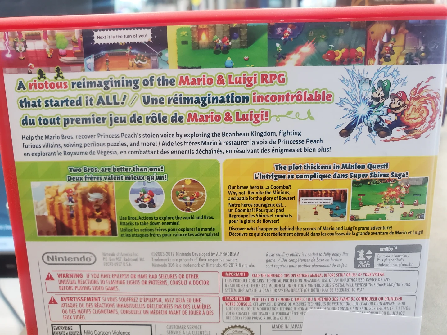 Nintendo 3DS Mario & Luigi Superstar Saga Bowser's Minions Game - photo 2