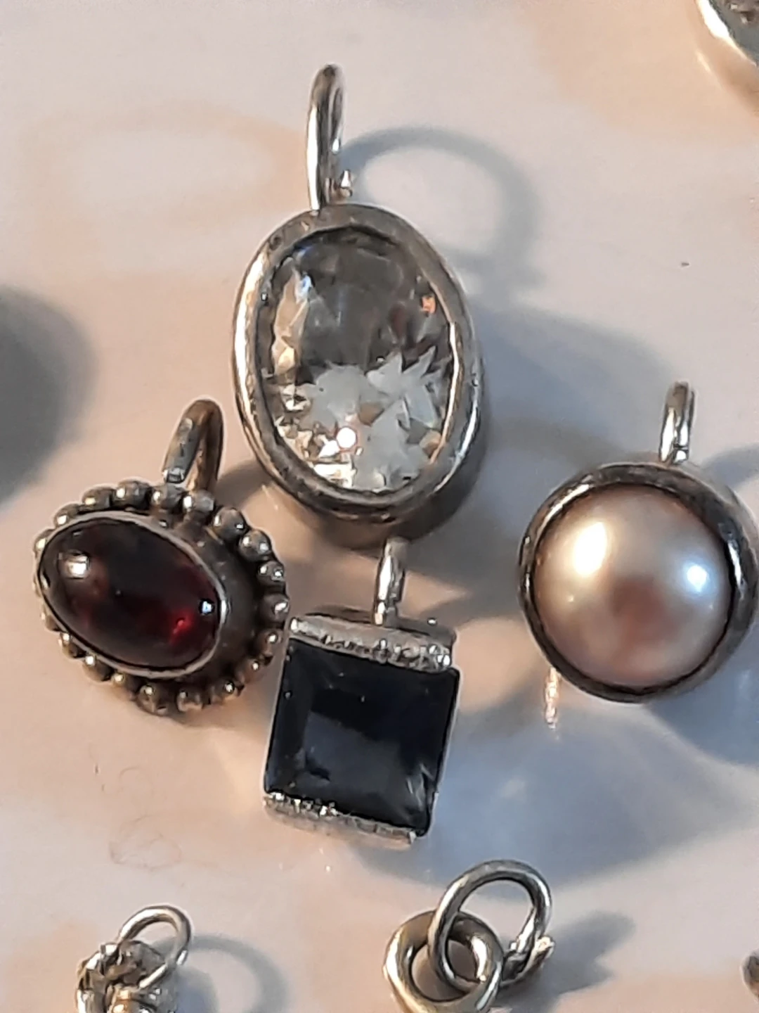 Assorted Sterling Silver Charms and Pendants with gemstones - photo 4