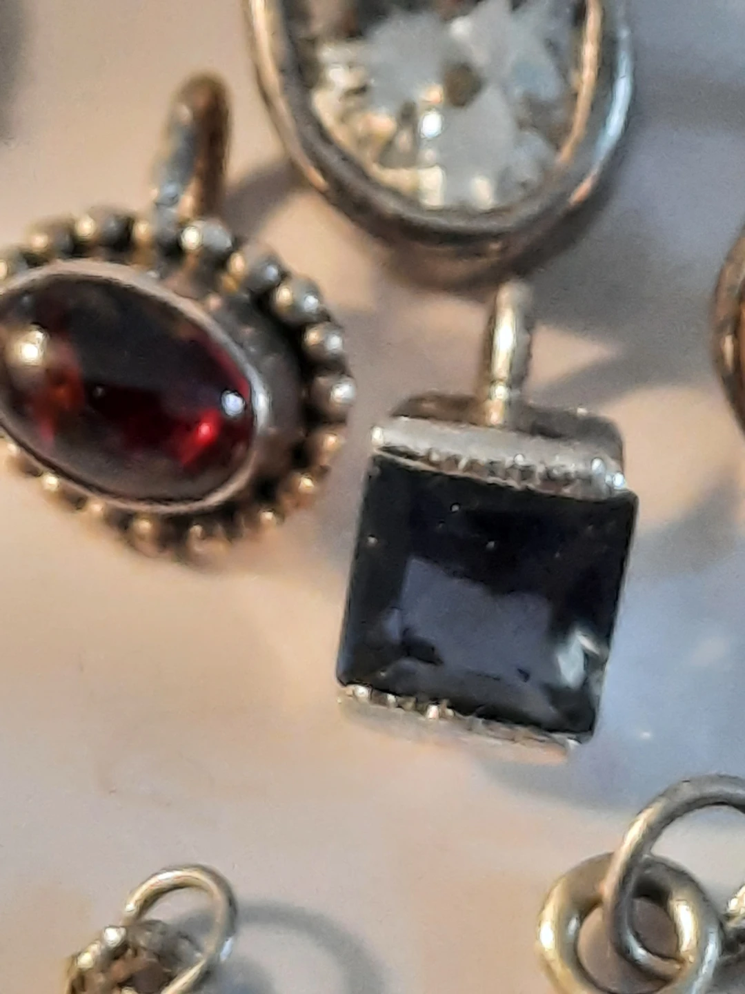 Assorted Sterling Silver Charms and Pendants with gemstones - photo 5