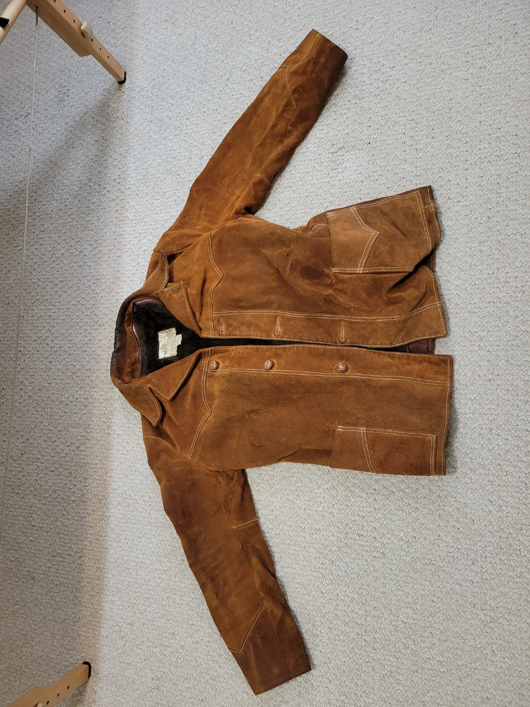SK Diamond Ranch Wear Suede Sherpa Lined Jacket