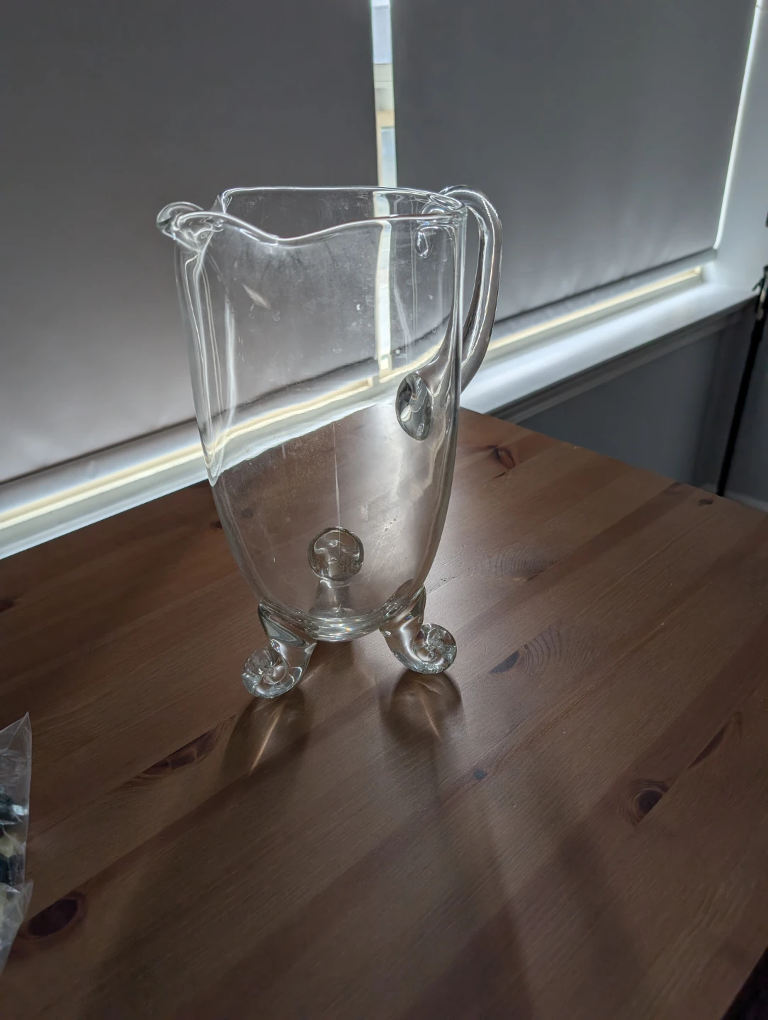 Glass Pitcher with Pedestal Base