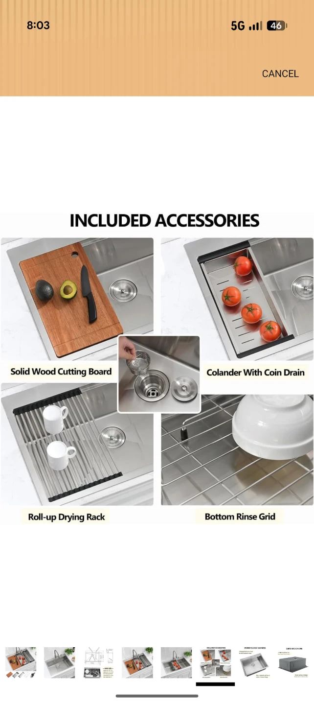 Stainless Steel Kitchen Sink with Accessories - photo 5