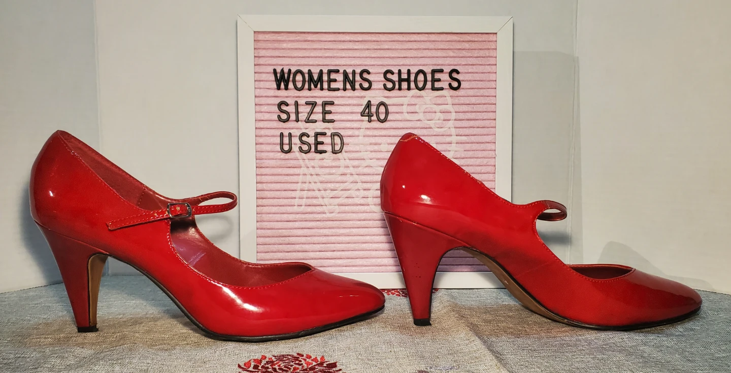 ALDO Red Patent Leather Mary Jane Heels - Size 40 - photo 3