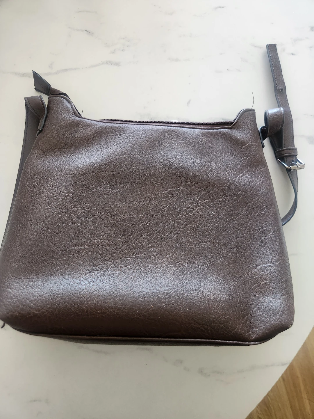 Brown Faux Leather Shoulder Bag - photo 2