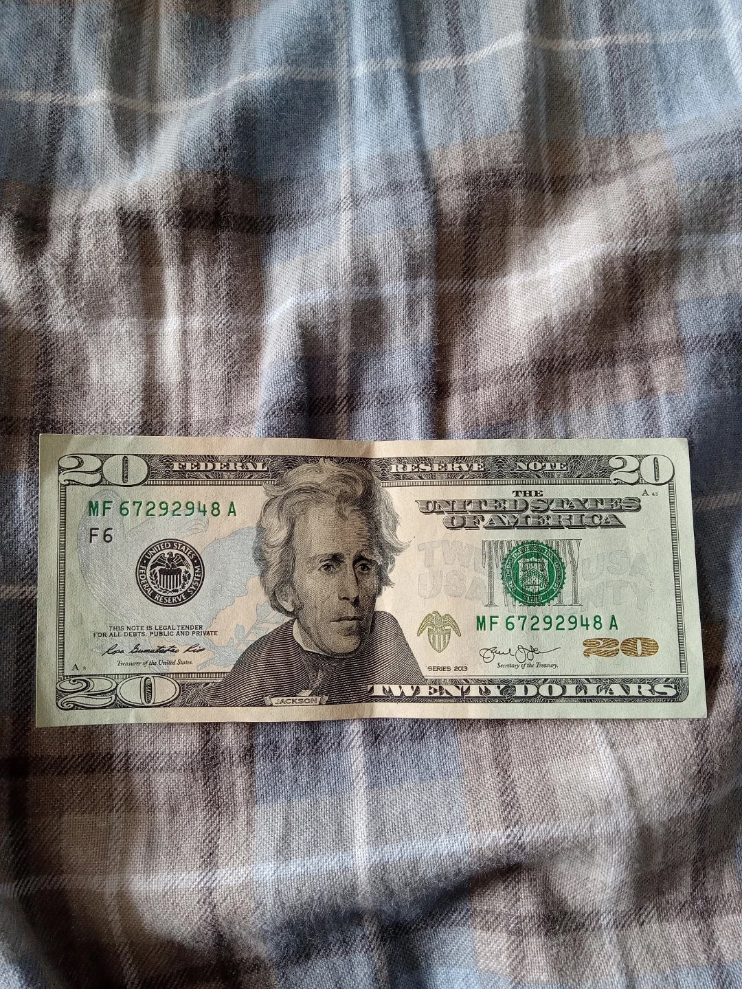 US Currency - One $20, One $5, and Four $1 Bills - photo 4