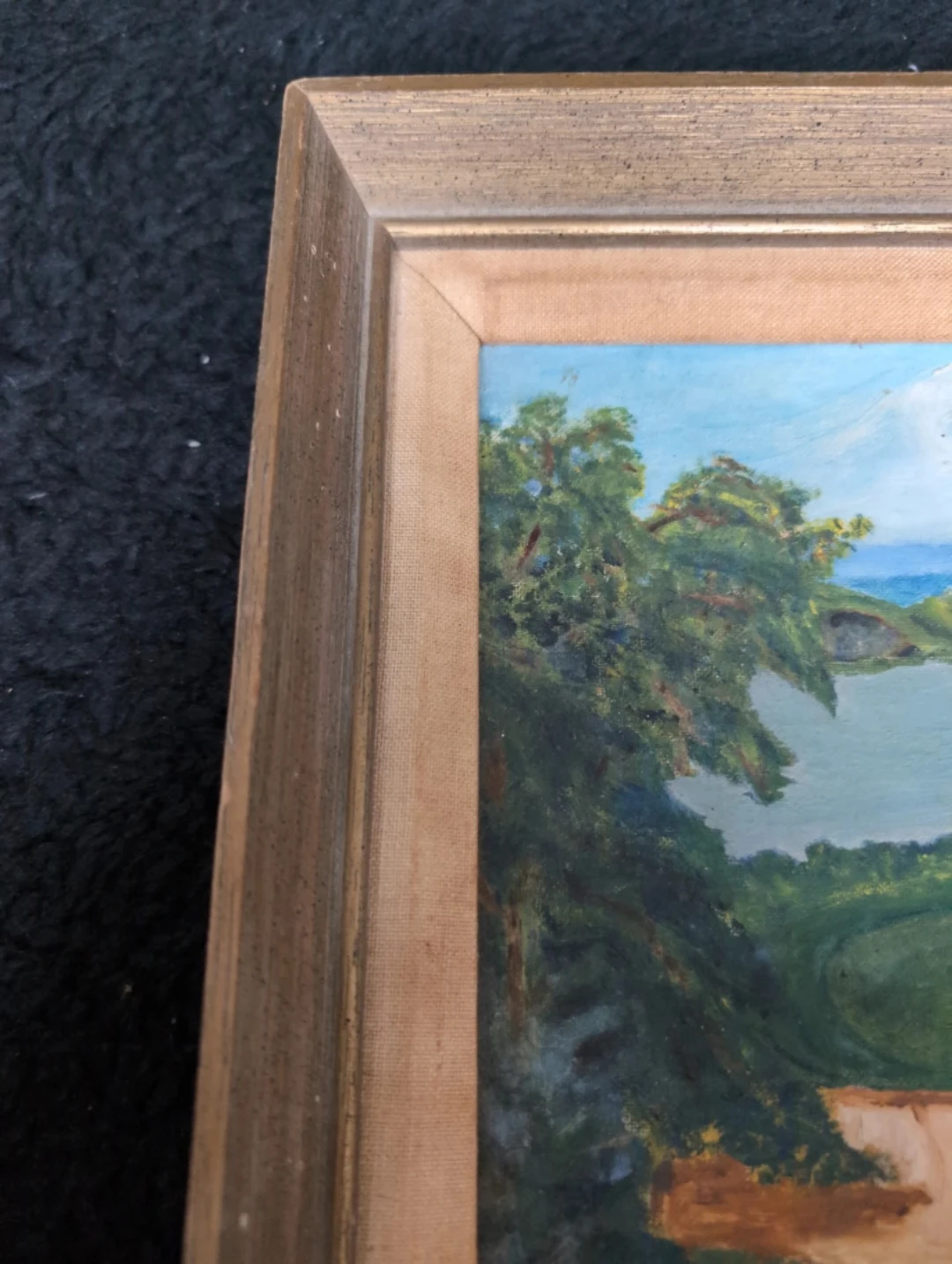 Framed Painting of a Golf Course Landscape - photo 2