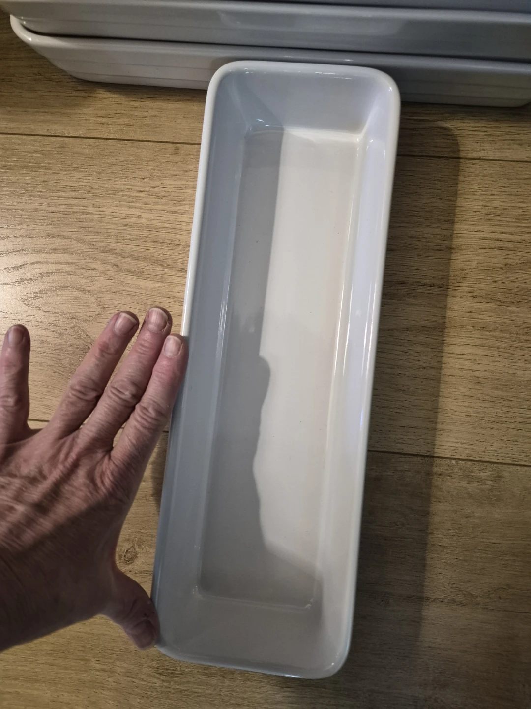 Set of 4 White Ceramic Serving Trays