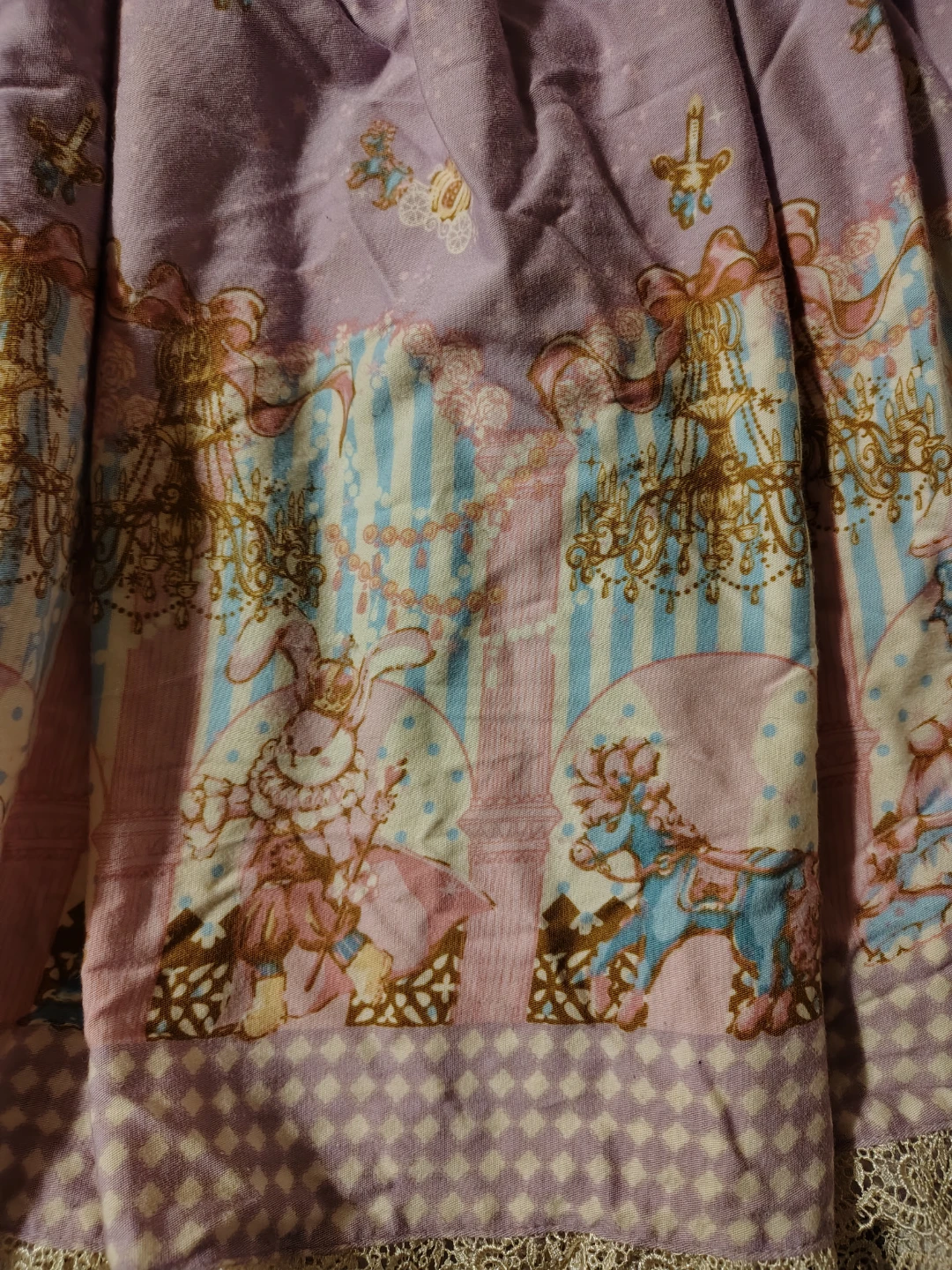 Purple Lolita Style Skirt with Bunny Print - photo 2