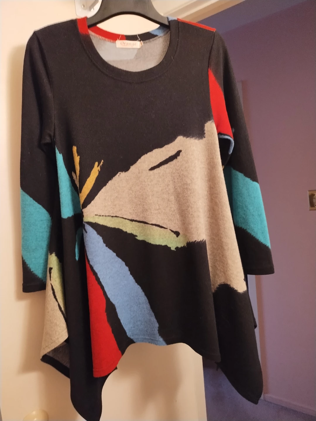 Colourful Abstract Print Long Sleeve Tunic