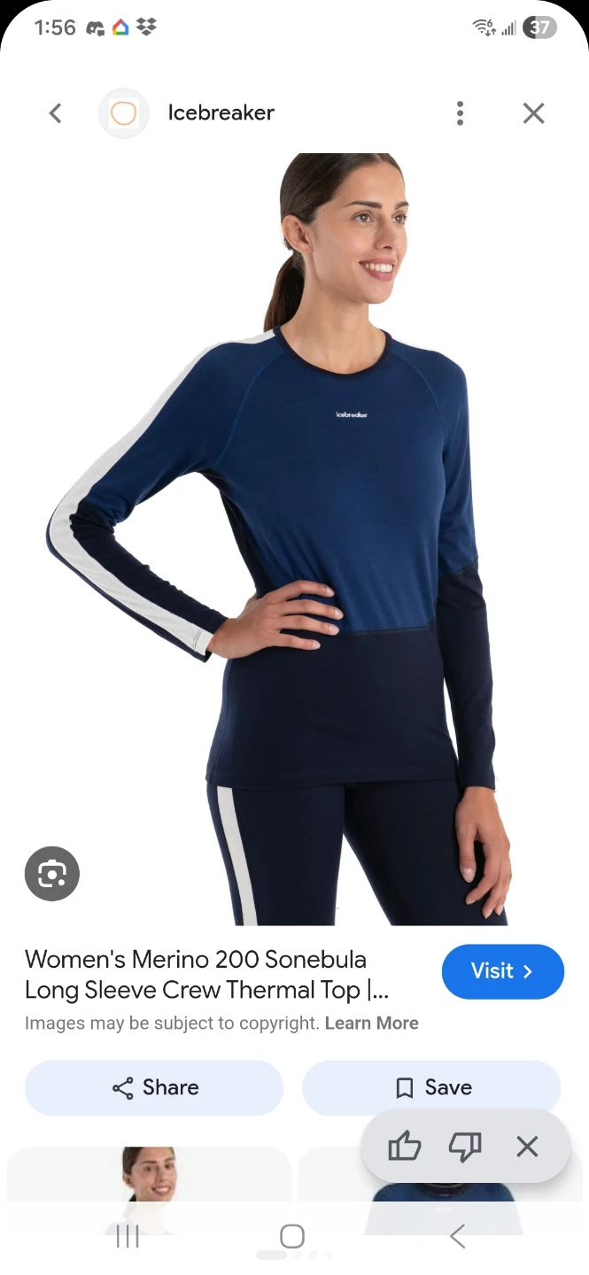Icebreaker 200 merino Wool Long Sleeve thermal top