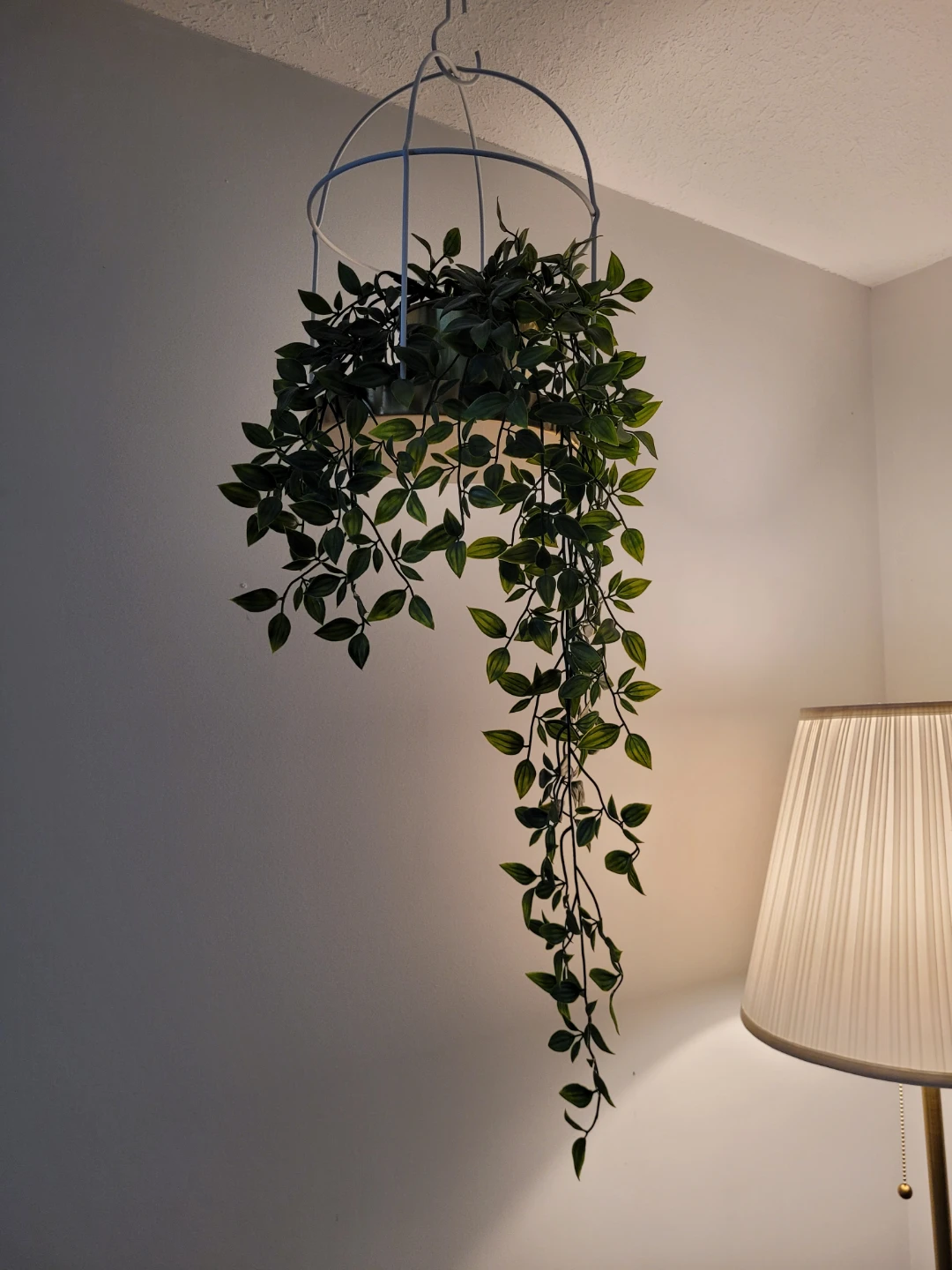 Artificial Hanging Plant with White Cage - photo 2