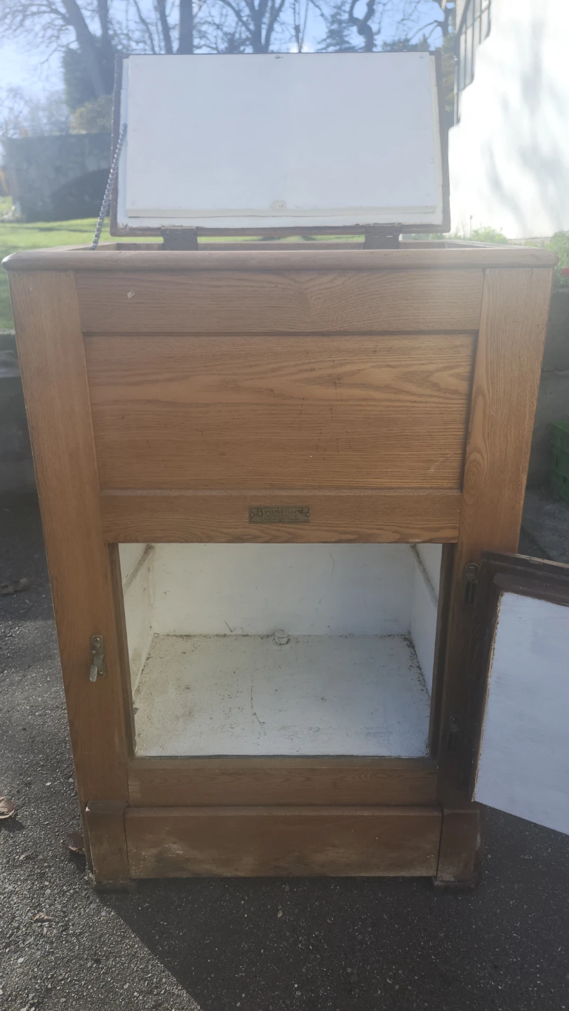 Antique Wooden Ice Box Cabinet - photo 2