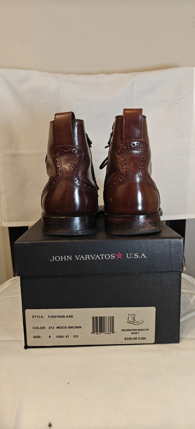 John Varvatos Brown Leather Wingtip Boots - photo 5