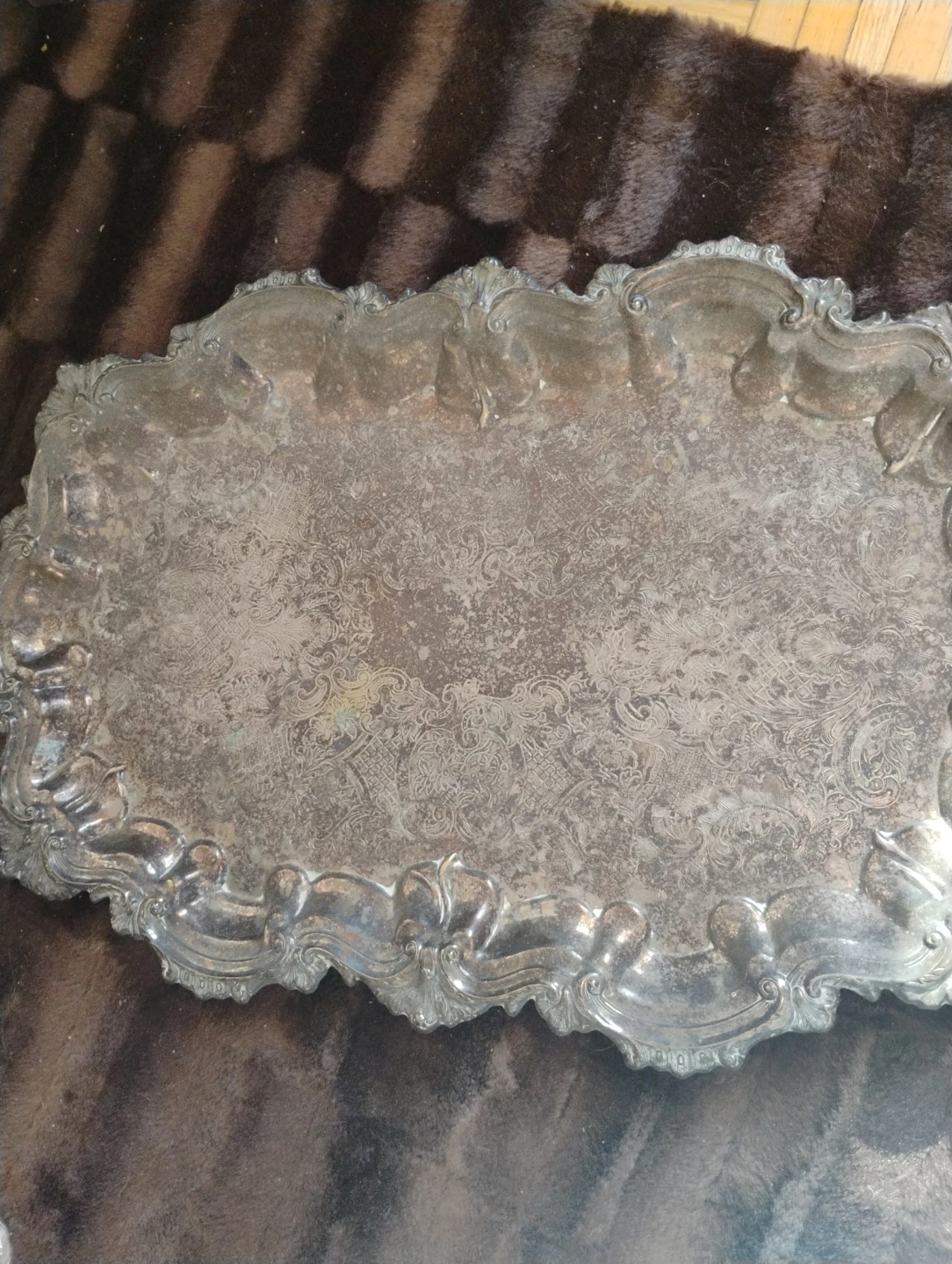 Ornate Silver Plated Serving Tray - photo 2