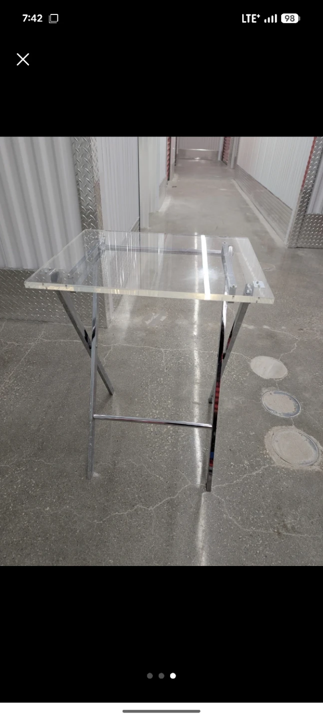 Glass and Chrome Folding Table - photo 2