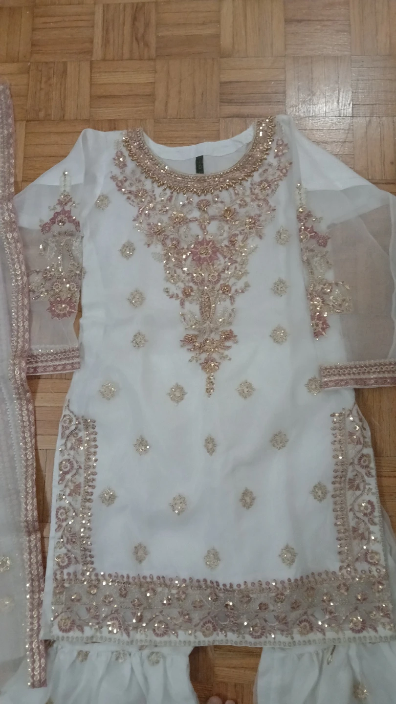 White Embroidered Kurti with Dupatta