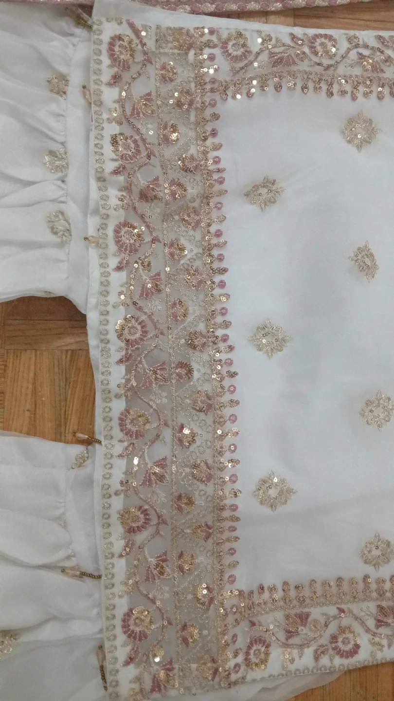 White Embroidered Kurti with Dupatta - photo 4