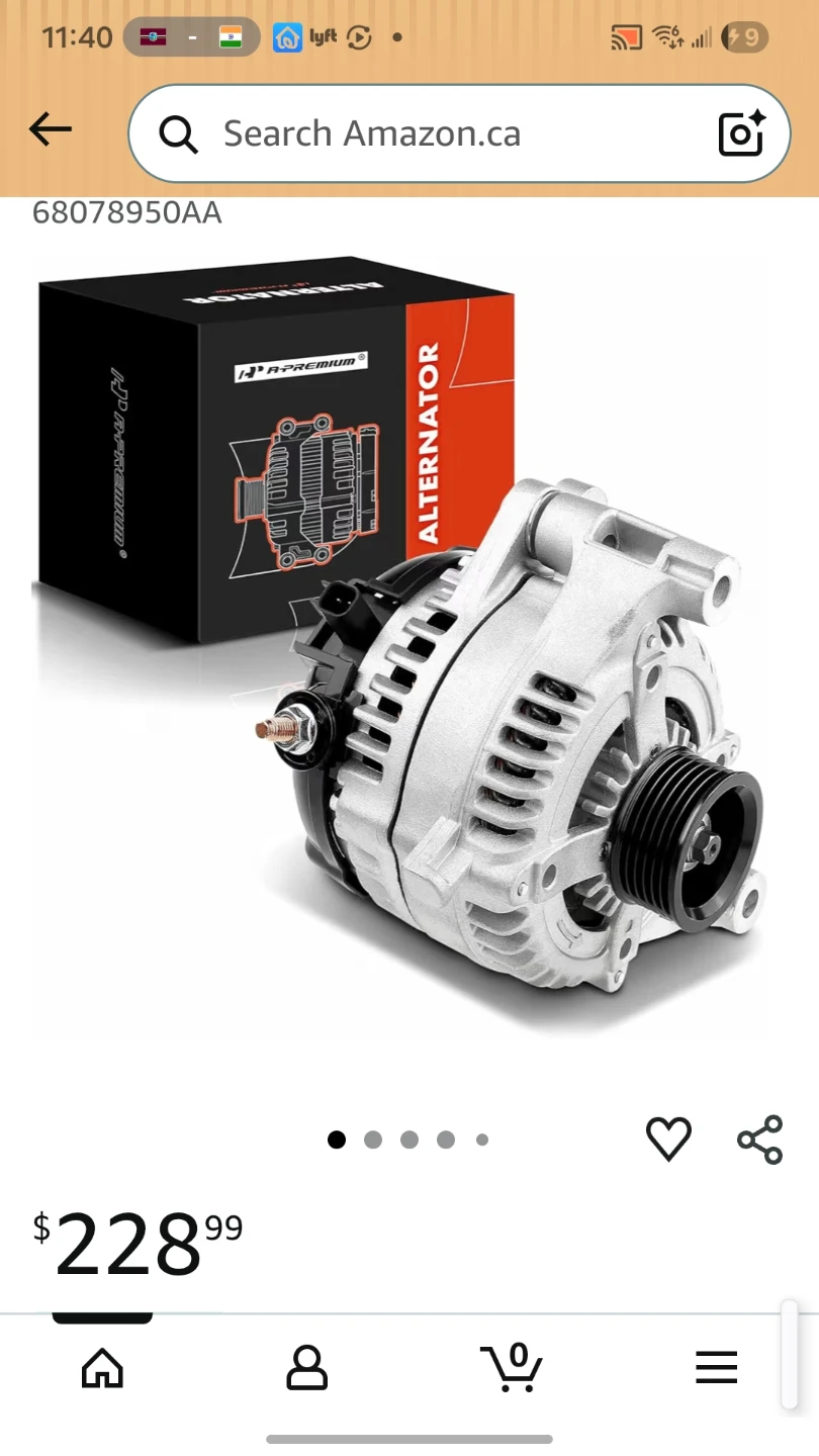 A-Premium Alternator for Jeep Wrangler 2012-2018 6.0L V6 - photo 2