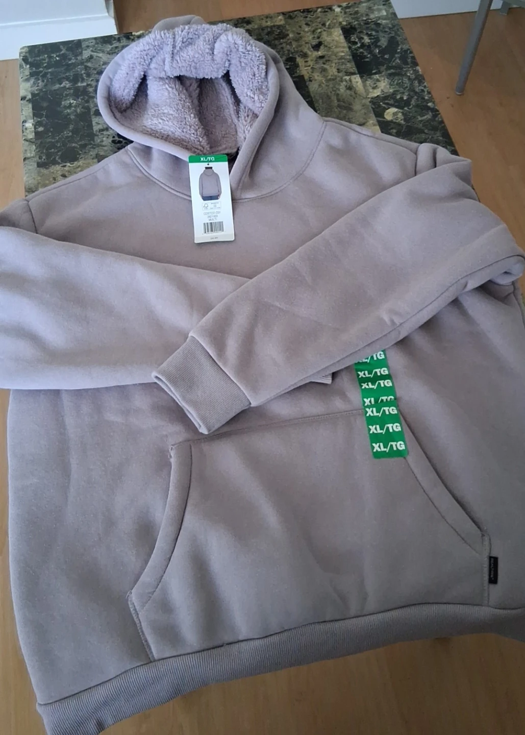 Purple Furry  Lined Hoodie XL/TG