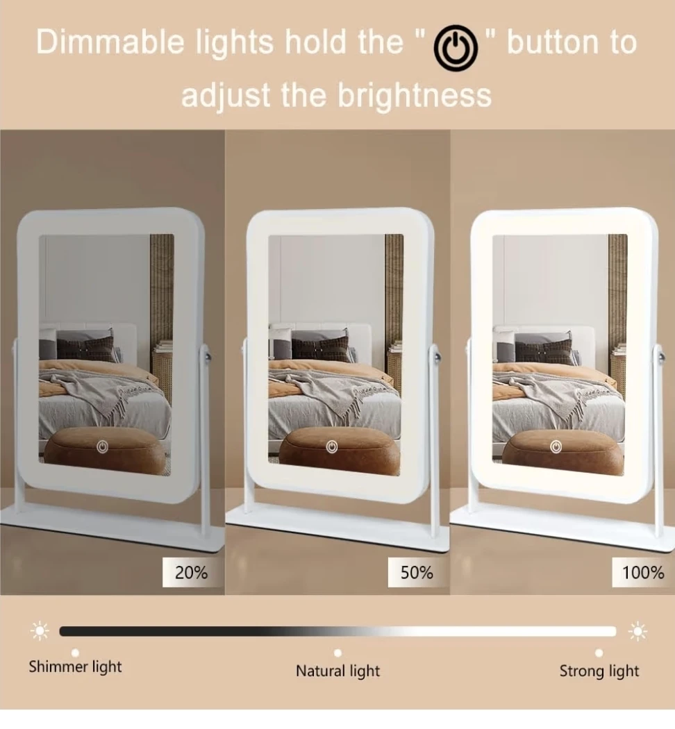 TERROPE Lighted Makeup Mirror with Dimmable LED Light - photo 3