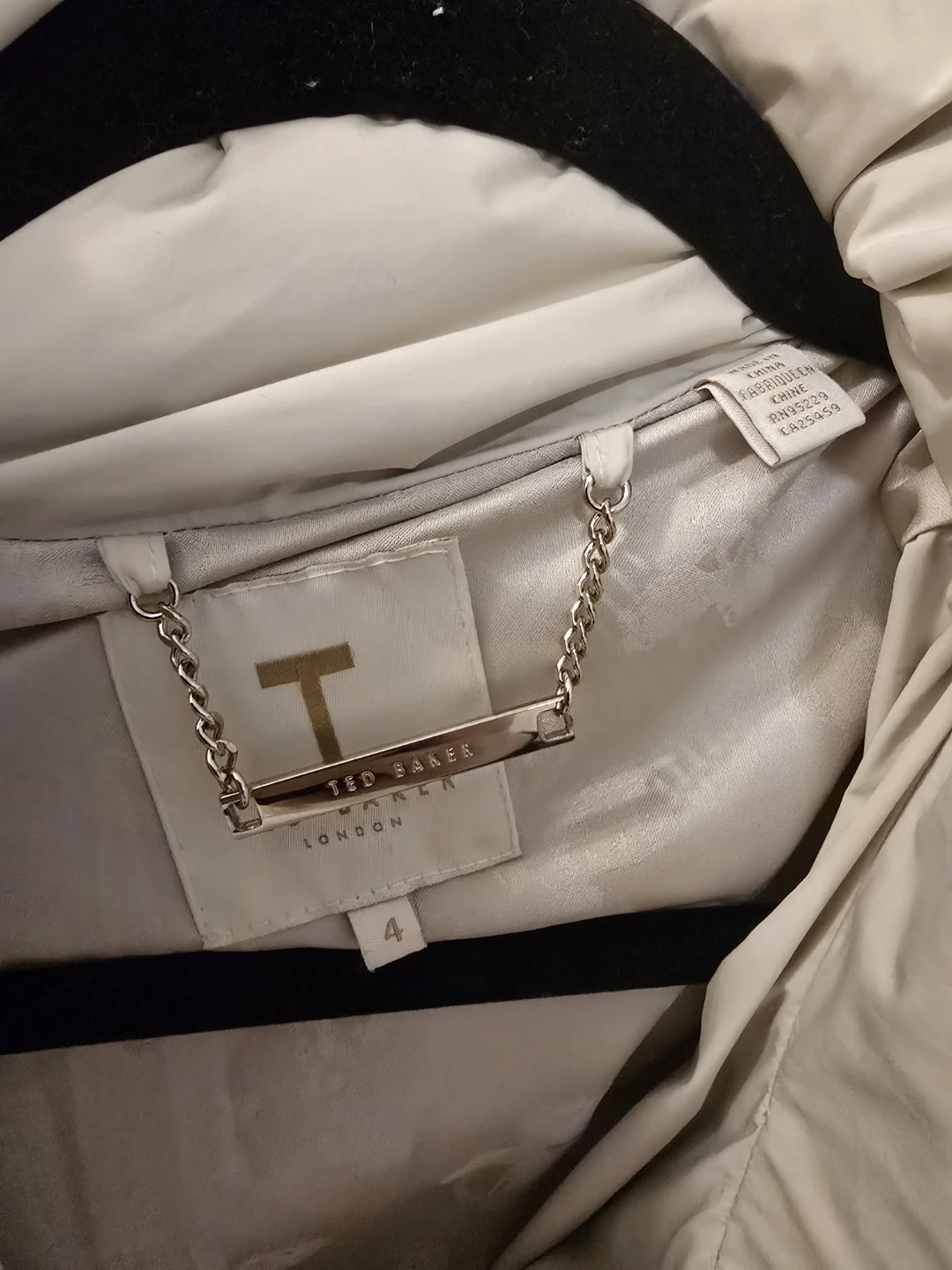 Ted Baker Down Puffer Jacket Belted Beige Size 4 - photo 2