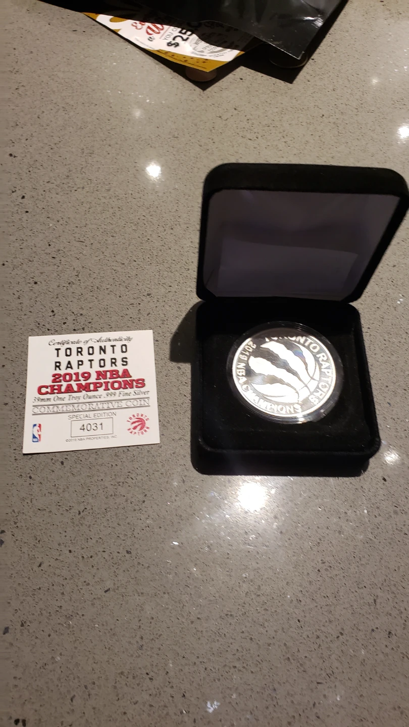 Toronto Raptors 2019 NBA Champions 1oz Silver Coin