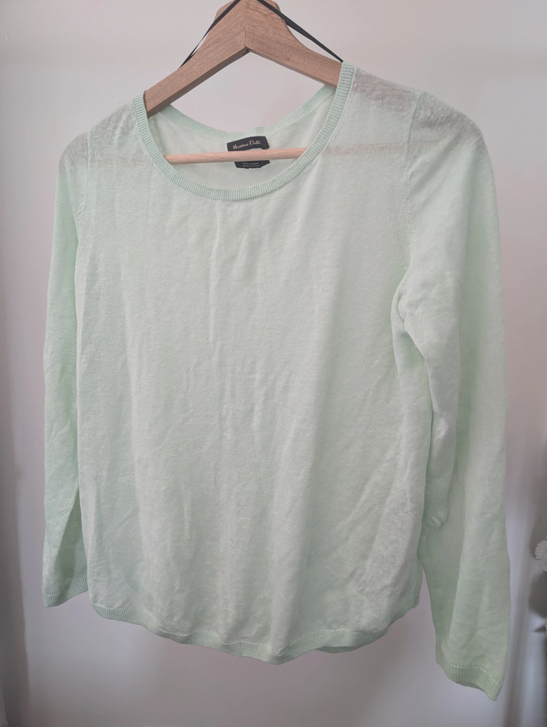 Massimo Dutti Light Green 100% Linen Sweater - XS - photo 2