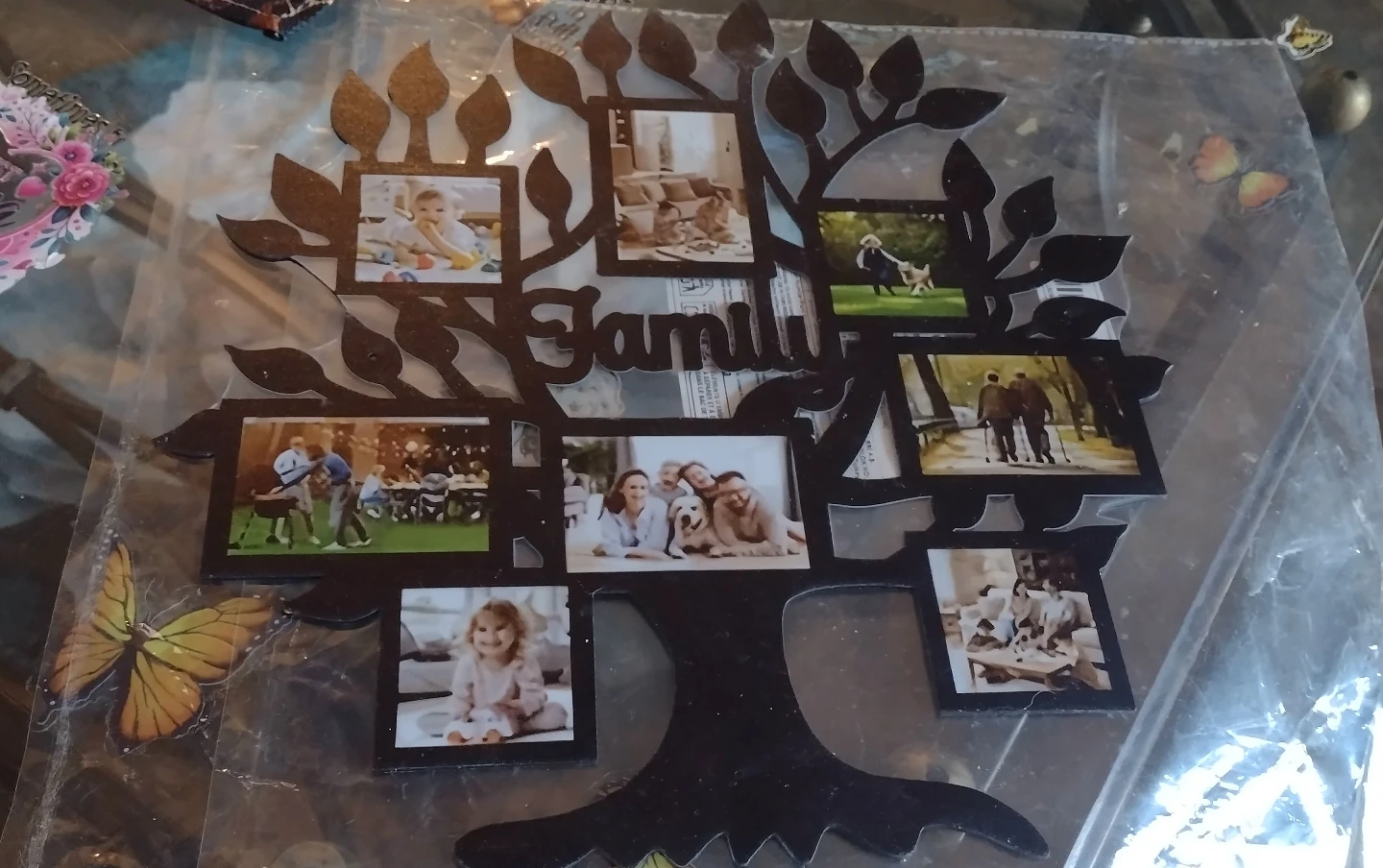 Black Family Tree Photo Frame Display