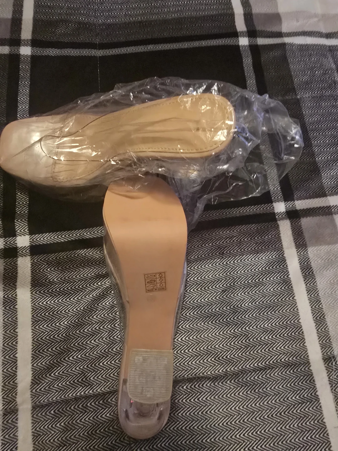 Clear Strap Platform Heels - Nude - photo 3