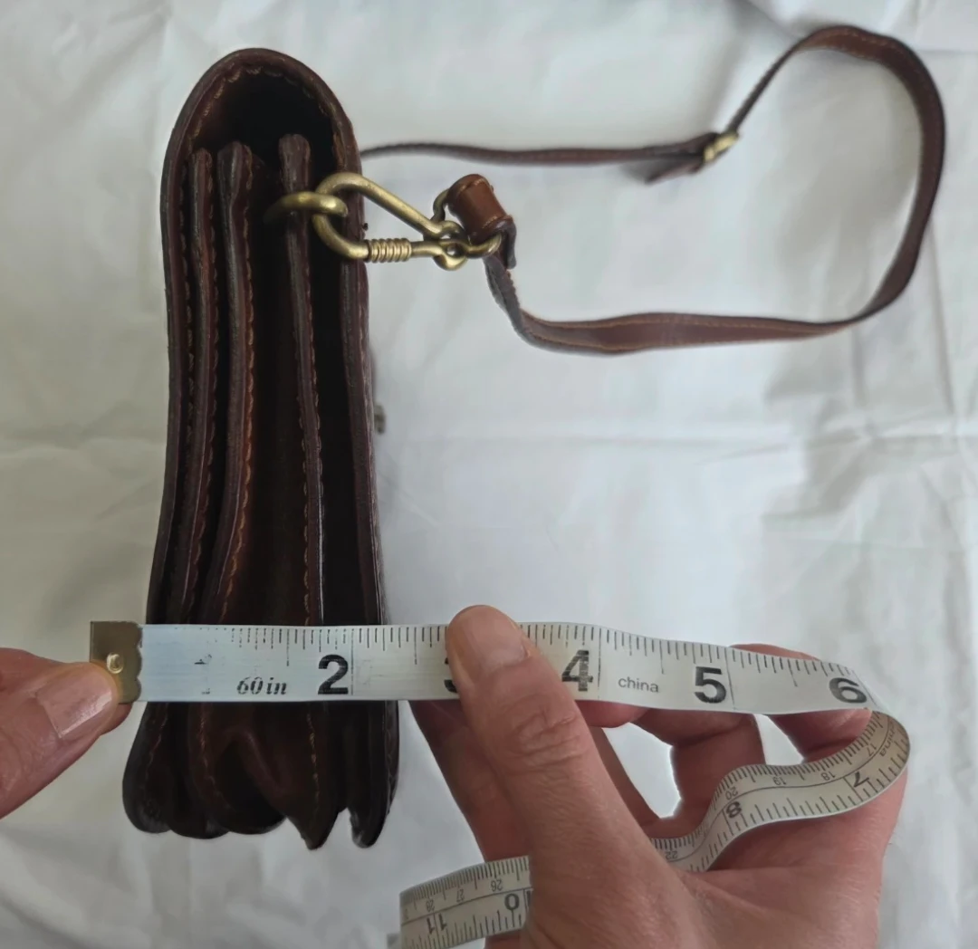 Vintage The Bridge Brown Leather Crossbody Bag - photo 3
