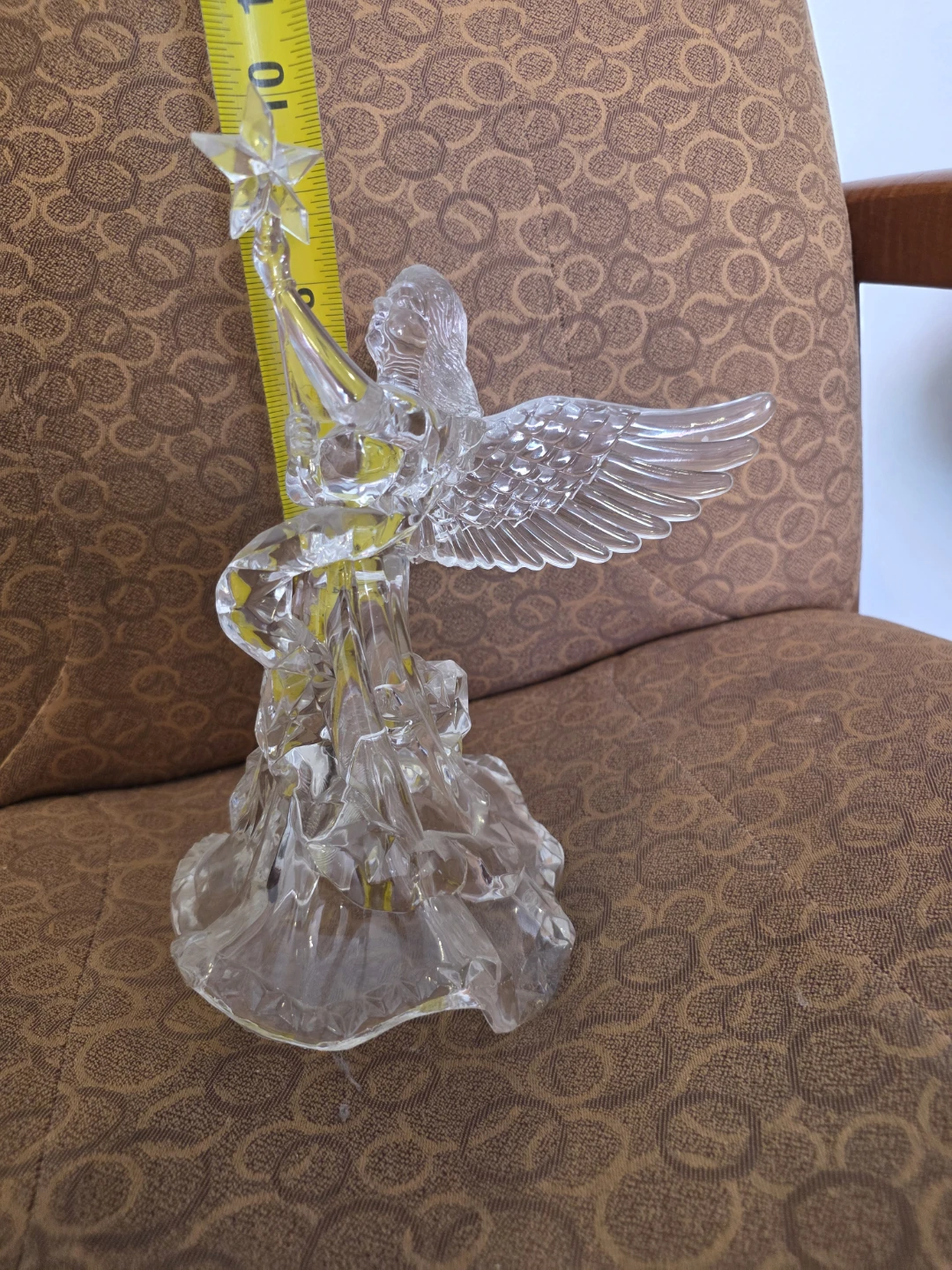 Clear Crystal Angel Figurine with Star