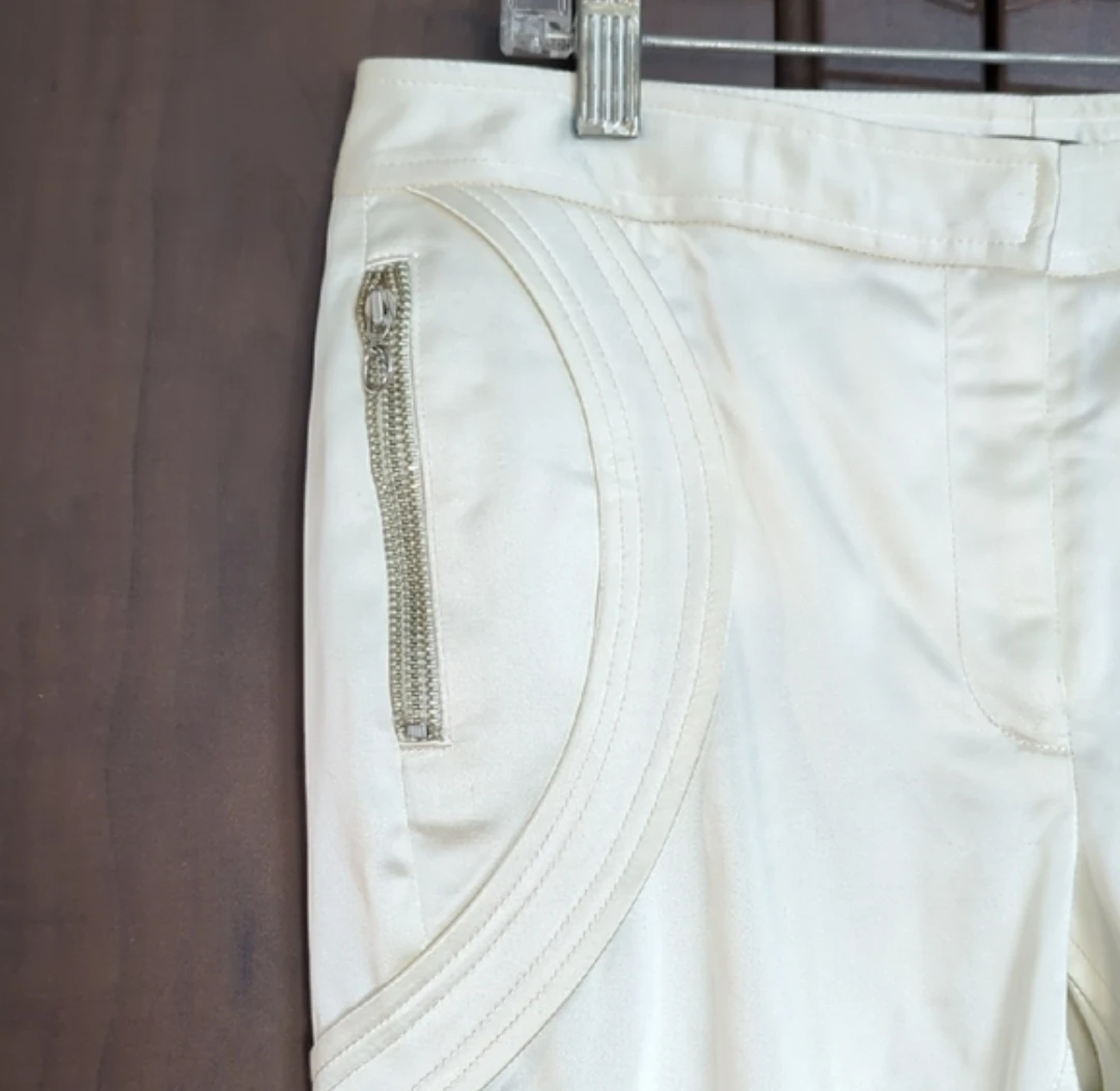 Cream Satin Tie Leg Pants - photo 2
