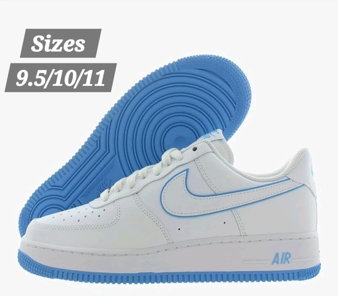 Nike Air Force 1 White/Blue UNC  Sizes 9.5-11