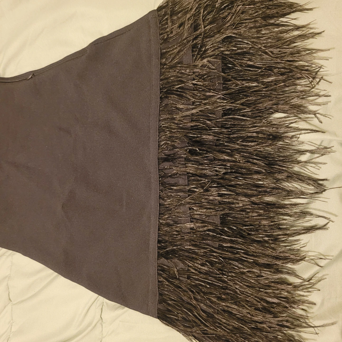 Staud Black Feather Trim Dress medium - photo 4