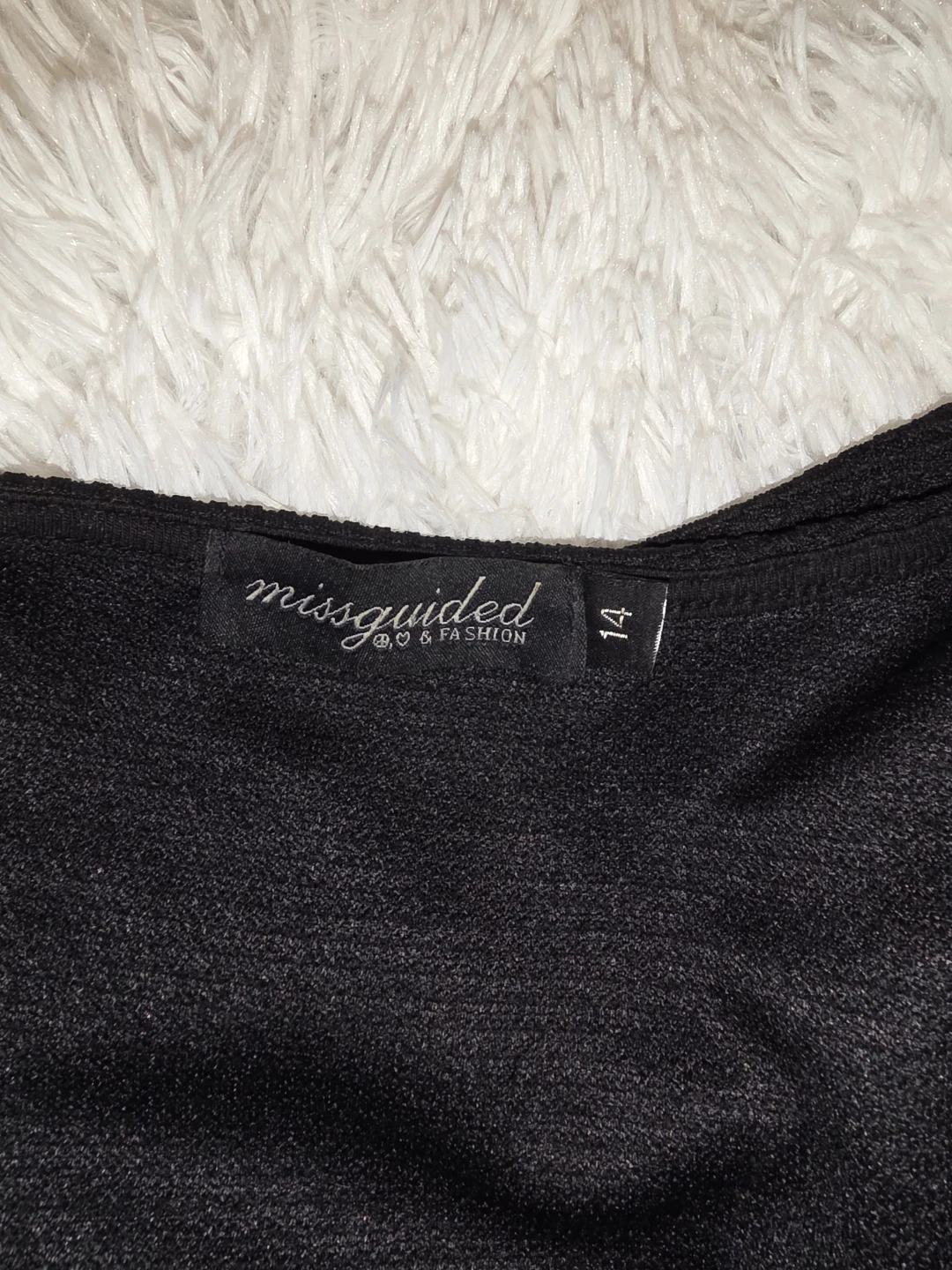 Black Missguided Mesh Panel Dress Size 14