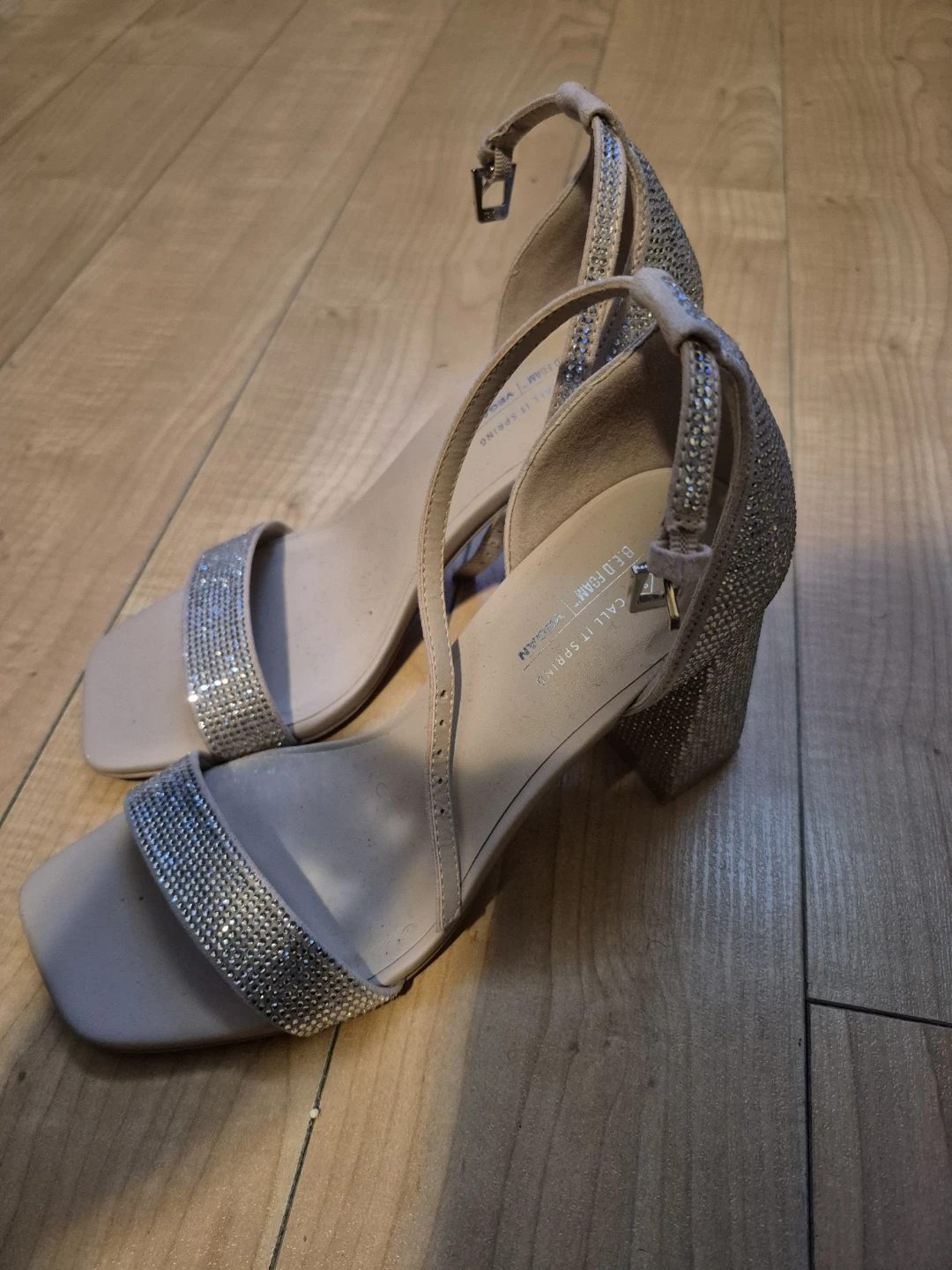 Call It Spring Vegan Rhinestone Block Heel Sandals - photo 3