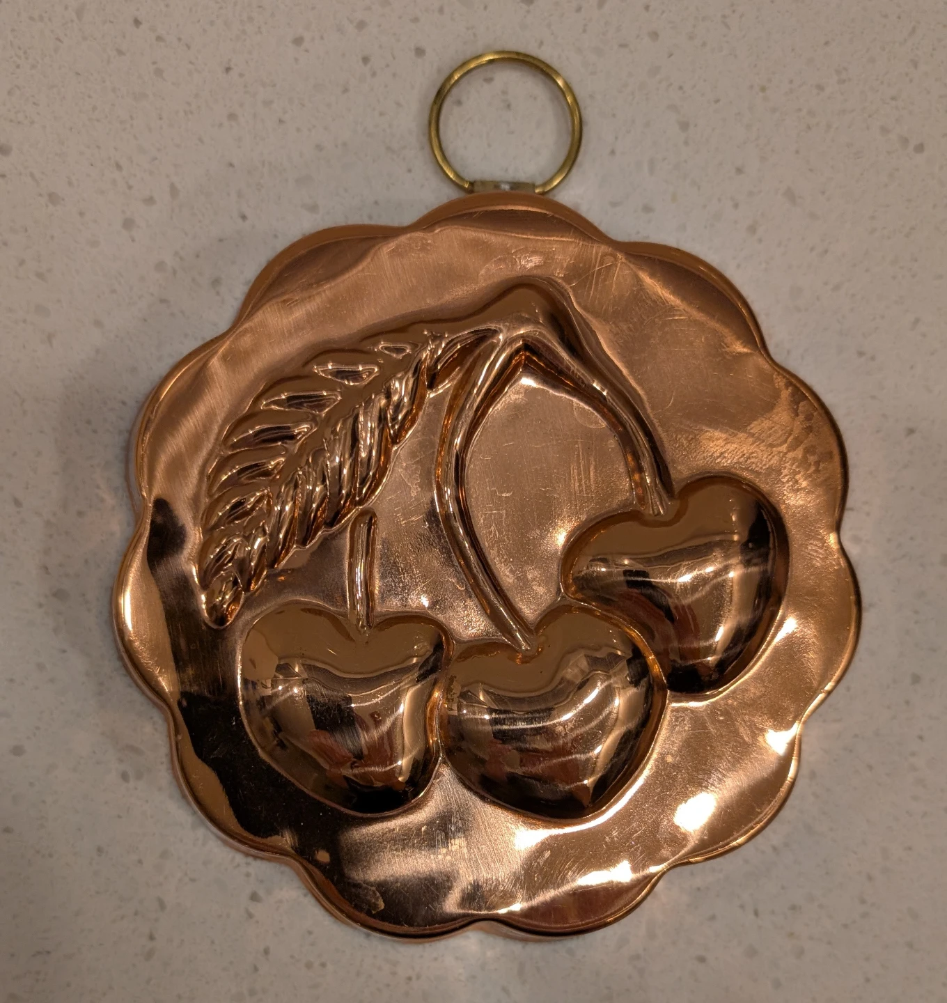 Vintage Copper Mold with Cherries