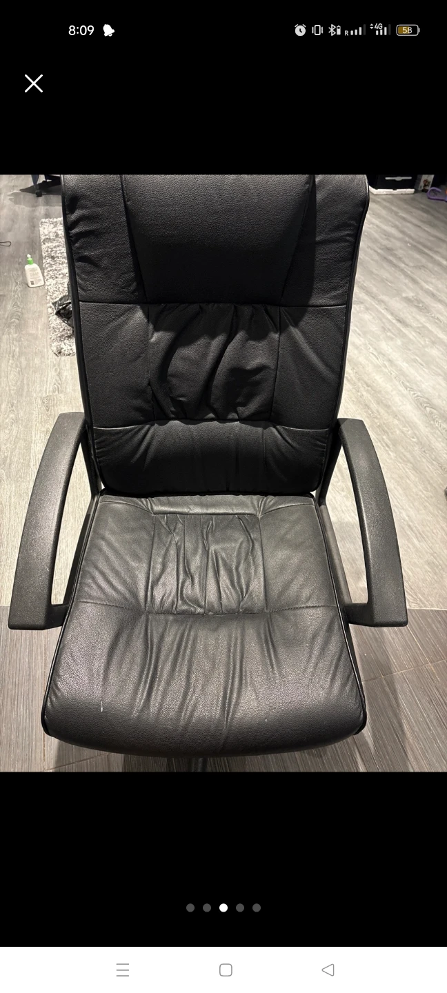 Black Faux Leather Office Chair - photo 2