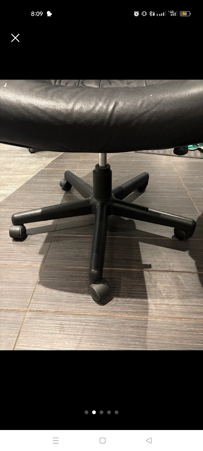 Black Faux Leather Office Chair - photo 3