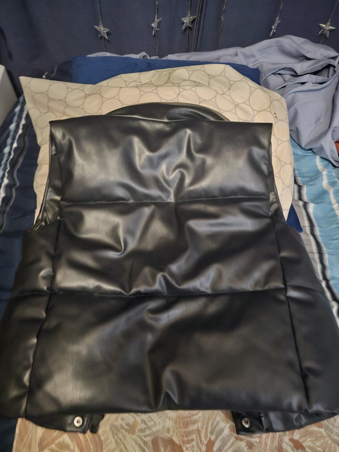 ZARA Black Faux Leather Puffer Vest - Size XS - photo 3