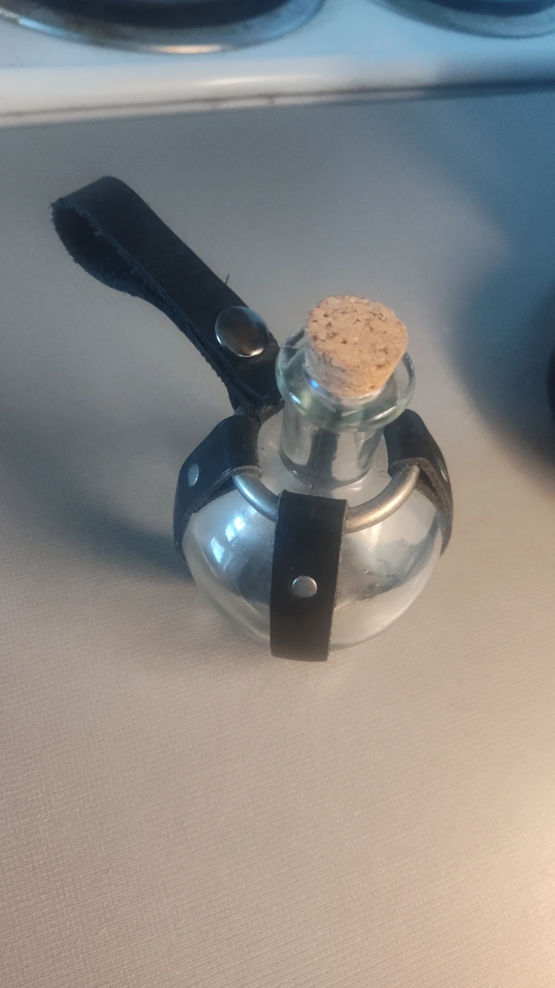 Glass Flask with Leather Holder