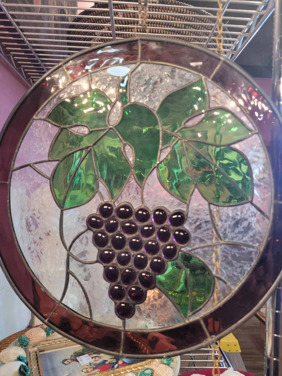 Stained Glass Grape Suncatcher