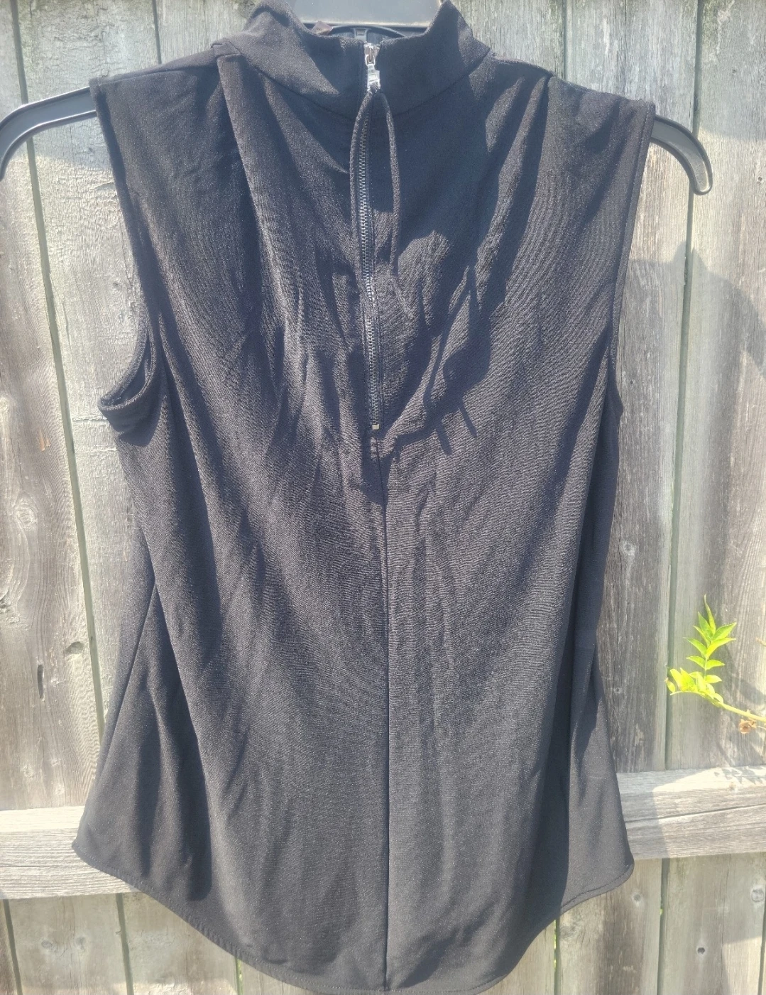 Black Sleeveless Mock Neck Zip Top - photo 3