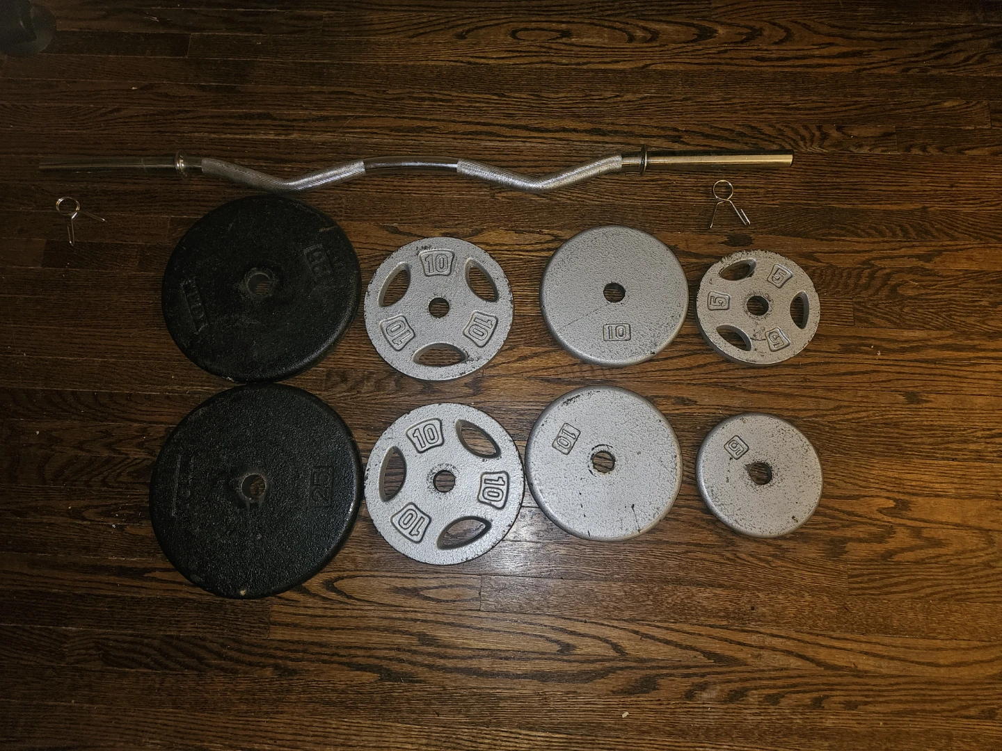 Curl Barbell & Weight Set - 2×25lbs, 4x10lbs, 2x5lbs - photo 3